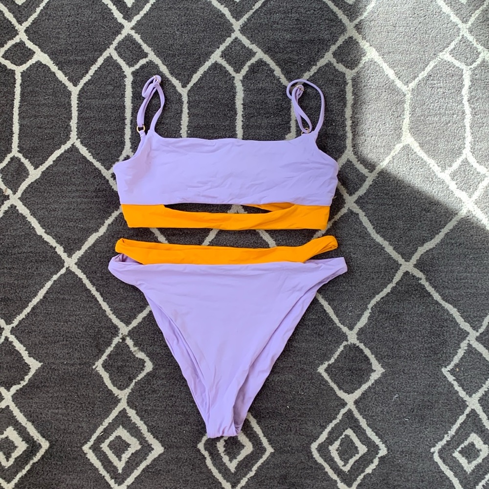 L Space Color Block High Waisted Two Piece